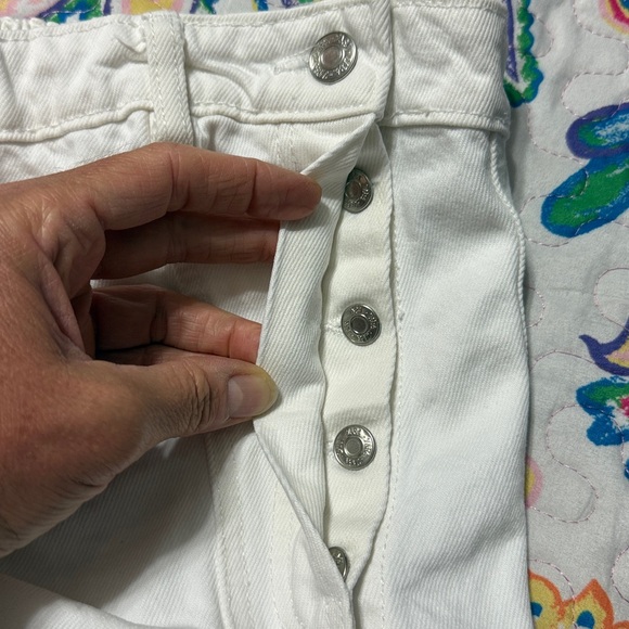 ZARA Denim Corset Button-Side Top Stretch Panel Festival Strapless Size: M - Picture 5 of 7